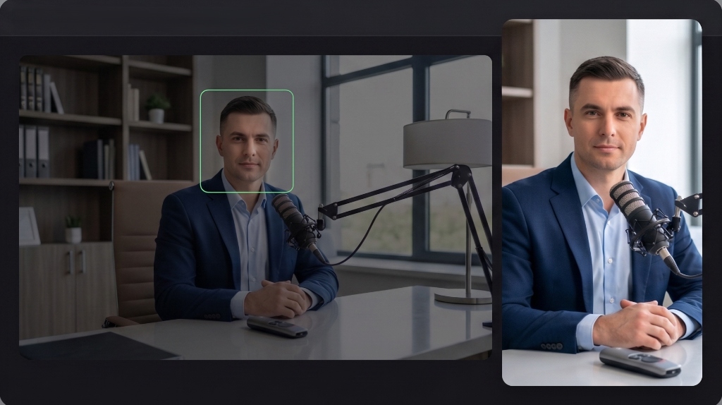 Ssemble Face Tracking — AI keeps faces centered in vertical short-form formats