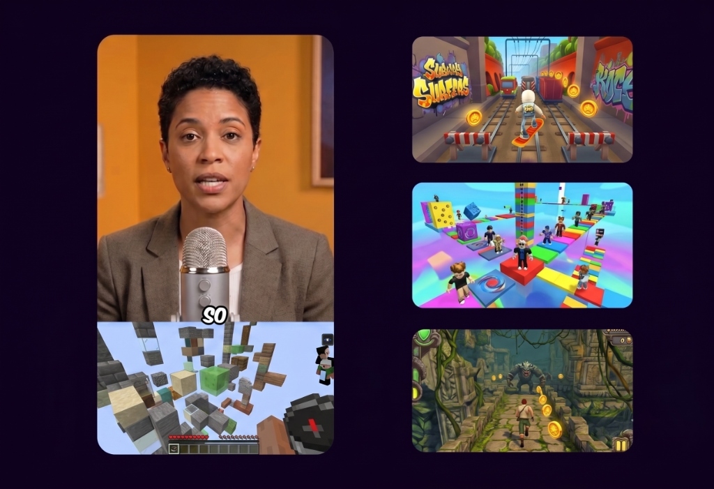 Ssemble Game Video — adds gameplay footage at the bottom to increase viewer retention